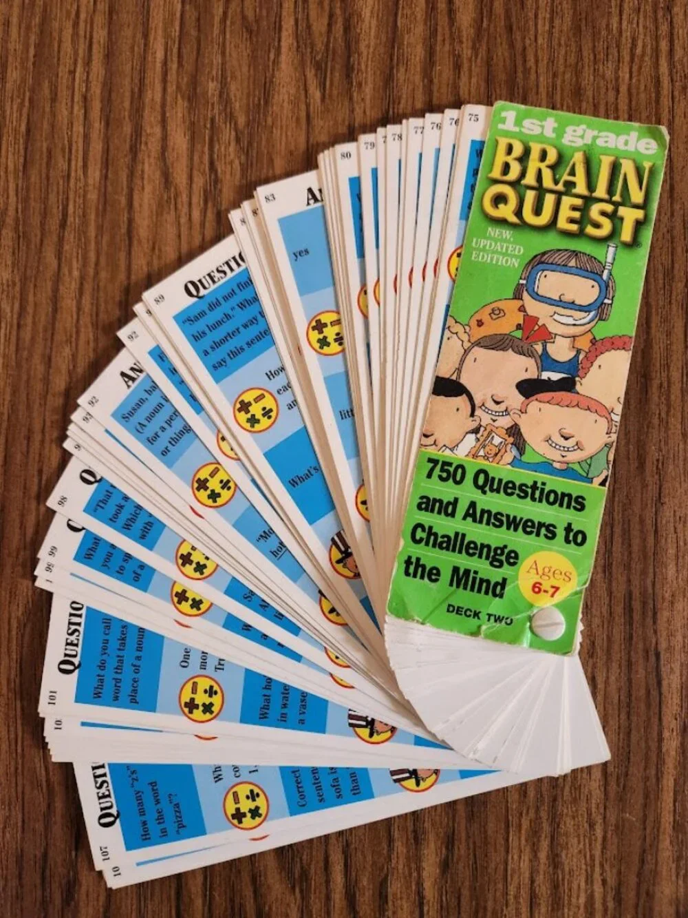 Brain Quest Ages 6-7 1st Grade Questions Trivia Cards Game Deck 2 School Supplie